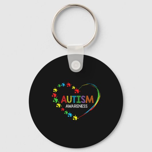 Wereld autisme bewustzijn 2 april 2021 shirt autis sleutelhanger (Voorkant)