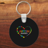 Wereld autisme bewustzijn 2 april 2021 shirt autis sleutelhanger (Voorkant)