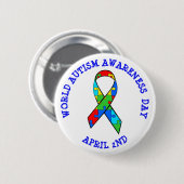 Wereld Autisme Bewustzijn Dag 2 april Button (Voorkant /achterkant)
