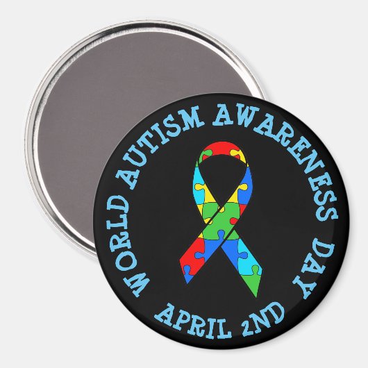 Wereld Autisme Bewustzijn Dag 2 April Magneet (Voorkant / Achterkant)