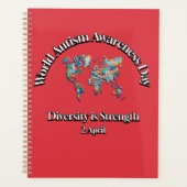Wereld Autisme Bewustzijn Dag. Diversiteit is krac Planner (Voorkant)