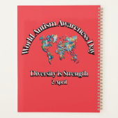 Wereld Autisme Bewustzijn Dag. Diversiteit is krac Planner (Achterkant)