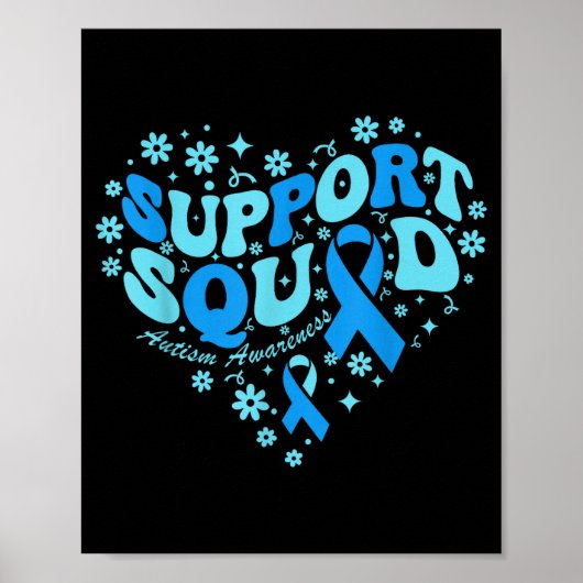 Wereld autisme bewustzijn dag support squad lint poster (Voorkant)