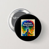 Wereld autisme bewustzijnsdag 2 april ronde button 5,7 cm (Voorkant /achterkant)