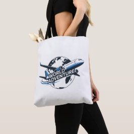 Wereld Avontuur Vliegtuig Wereldbol Reistas Tote Bag