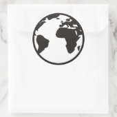 Wereld B/W Ronde Sticker (Tas)