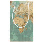 Wereld badyorografische kaart klein cadeauzakje (Voorkant)