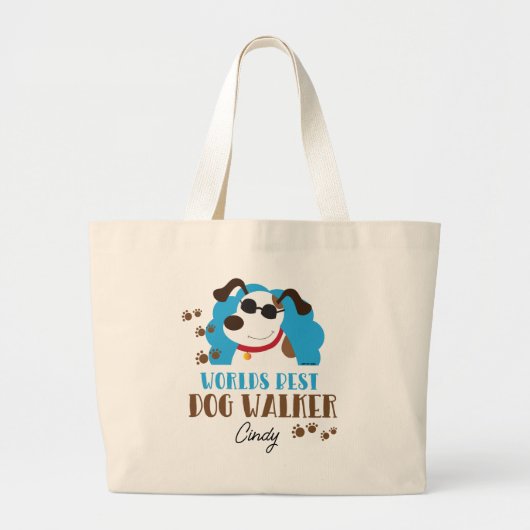 Wereld Best Dog Walker Canvas tas (Voorkant)
