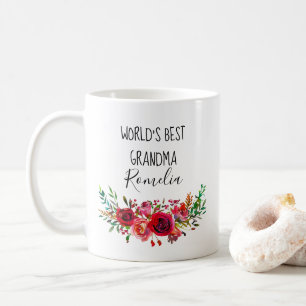 Wereld Best Grandma Waterverf Floral Koffiemok