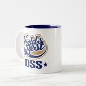 Wereld beste baas tweekleurige koffiemok (Voorkant links)