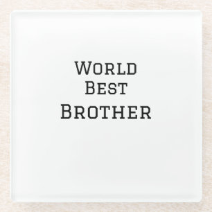 Wereld beste broer voeg naam tekst sport tekst een glazen onderzetter