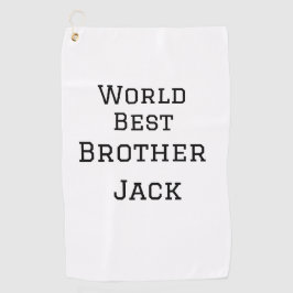 Wereld beste broer voeg naam tekst sport tekst een golfhanddoek