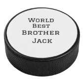 Wereld beste broer voeg naam tekst sport tekst een hockey puck (3/4)