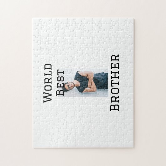 Wereld beste broer voeg naam tekst sport tekst een legpuzzel (Verticaal)