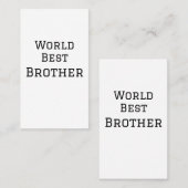 Wereld beste broer voeg naam tekst sport tekst een visitekaartje (Voorkant / Achterkant)