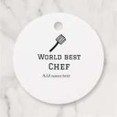 Wereld beste chef-kok naam toevoegen tekst koken b bedankjes labels (Achterkant)