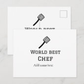 Wereld beste chef-kok naam toevoegen tekst koken b briefkaart (Voorkant / Achterkant)