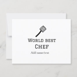 Wereld beste chef-kok naam toevoegen tekst koken b briefkaart