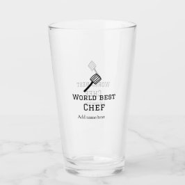 Wereld beste chef-kok naam toevoegen tekst koken b glas