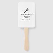 Wereld beste chef-kok naam toevoegen tekst koken b handwaaier (Achterkant)