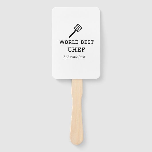 Wereld beste chef-kok naam toevoegen tekst koken b handwaaier (Voorkant)