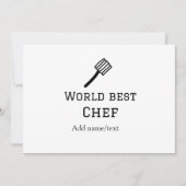 Wereld beste chef-kok naam toevoegen tekst koken b kaart (Voorkant)