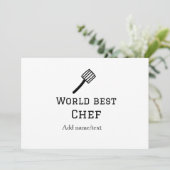 Wereld beste chef-kok naam toevoegen tekst koken b kaart (Staand voorkant)