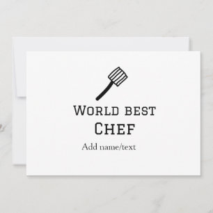 Wereld beste chef-kok naam toevoegen tekst koken b kaart