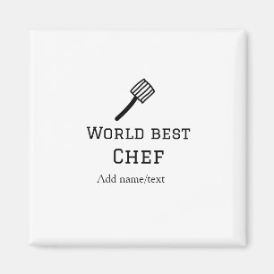 Wereld beste chef-kok naam toevoegen tekst koken b magneet