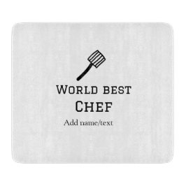 Wereld beste chef-kok naam toevoegen tekst koken b snijplank