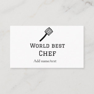 Wereld beste chef-kok naam toevoegen tekst koken b visitekaartje