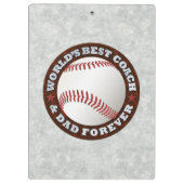 Wereld Beste coach en pap 1 Afbeelding Klembord (Achterkant)