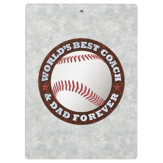 Wereld Beste coach en pap 1 Afbeelding Klembord (Achterkant)