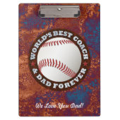 Wereld Beste coach en pap 1 Afbeelding Klembord (Voorkant)