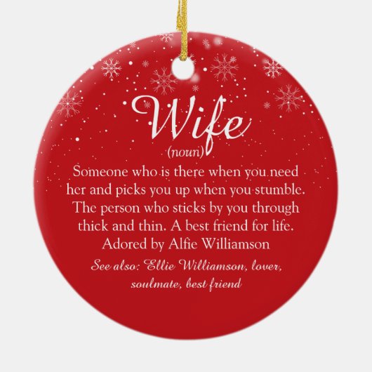 Wereld beste definitie voor vrouw Kerstmis Keramisch Ornament (Achterkant)