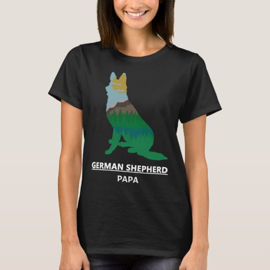 Wereld beste Duitse Shepherd Papa T-shirt (Voorkant)