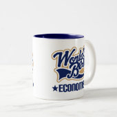 Wereld beste econoom tweekleurige koffiemok (Voorkant rechts)