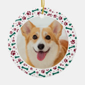 Wereld Beste hond Grootma Paw Drukt Pet Foto Keramisch Ornament (Voorkant)