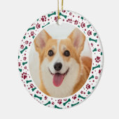 Wereld Beste hond Grootma Paw Drukt Pet Foto Keramisch Ornament (Links)