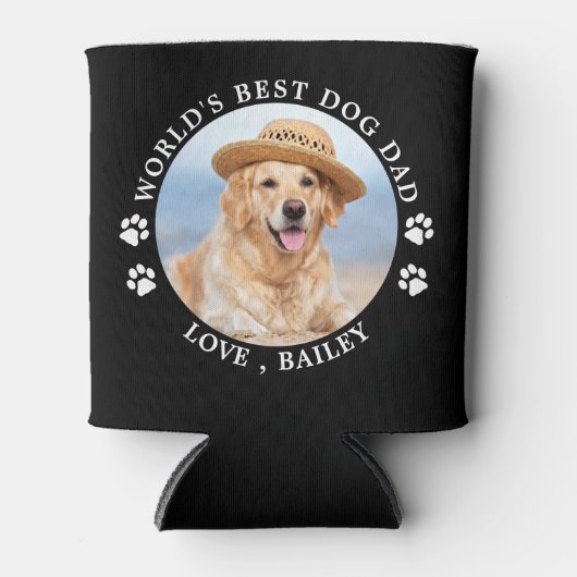 Wereld Beste hond Pap Persoonlijke foto van Cute P Blikjeskoeler (Voorkant)