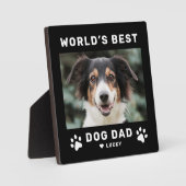 Wereld Beste hond papa Black Square Aangepaste fot Fotoplaat (Voorkant)