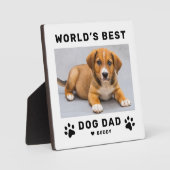 Wereld Beste Hond Papa Witte Huisdier Foto Fotoplaat (Voorkant)