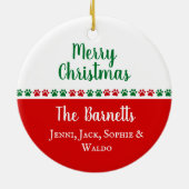 Wereld Beste hond Walker Dank je kerstcadeau Keramisch Ornament (Achterkant)