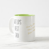 Wereld beste kerstvaders dag dag van vader tweekleurige koffiemok (Voorkant links)