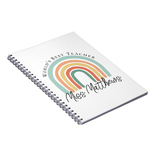 Wereld Beste leraar elementaire regenboog Notitieboek (Rechterzijde)