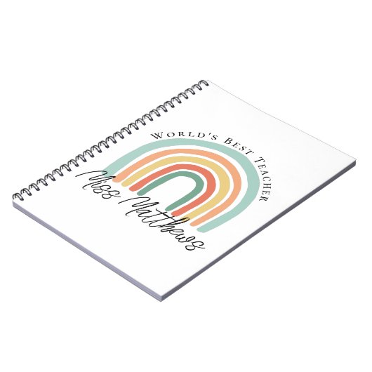 Wereld Beste leraar elementaire regenboog Notitieboek (Linkerzijde)