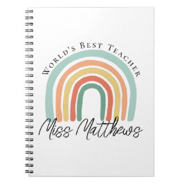 Wereld Beste leraar elementaire regenboog Notitieboek