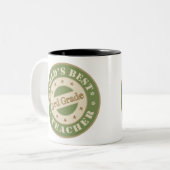 Wereld beste leraar in de derde klas tweekleurige koffiemok (Voorkant links)