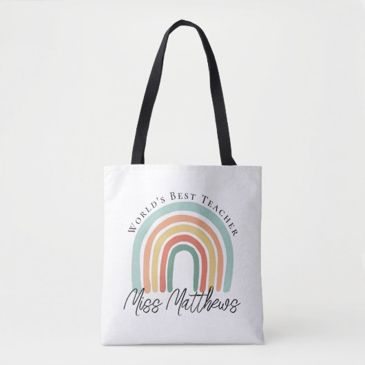 Wereld Beste leraar Kindergarten Rainbow Gift Tote Bag (Voorkant)