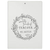 wereld beste leraar moderne minimale adem klembord (Achterkant)